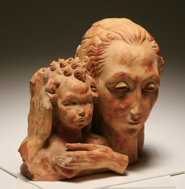 Appraisal: Edgardo Simone Italian American - Mother and child Clay original