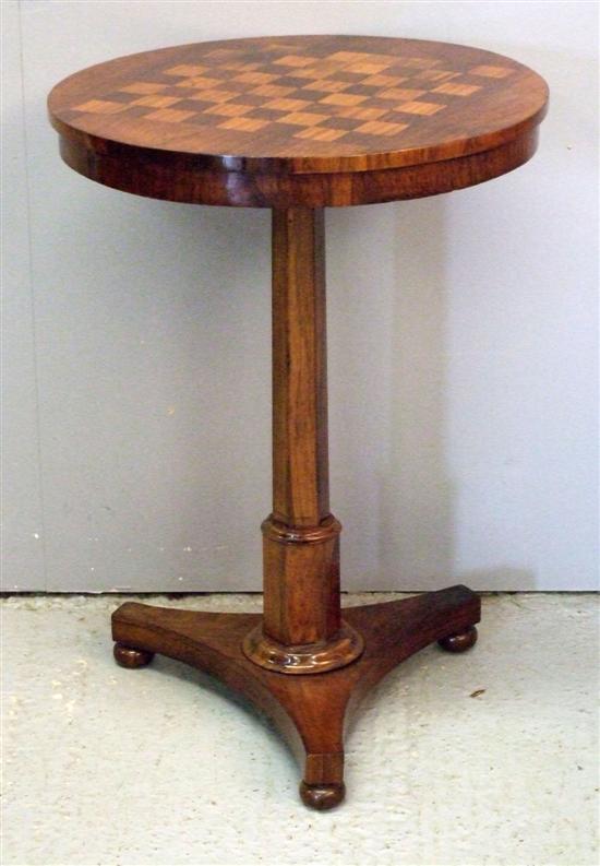 Appraisal: th century rosewood round table on column support and tripod