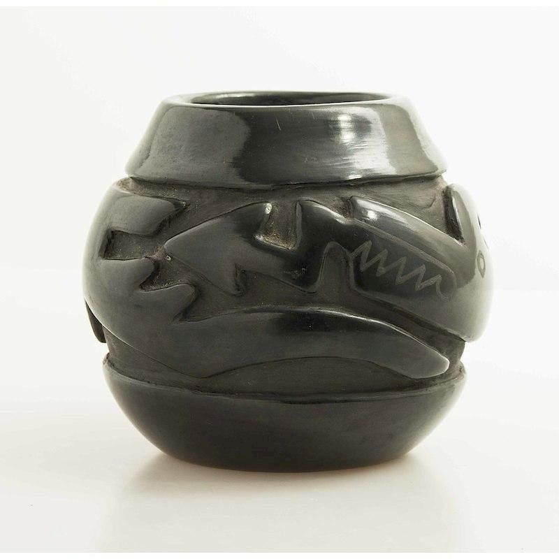 Appraisal: Santa Clara Blackware Pot Lu Ann Tafoya b Hand built