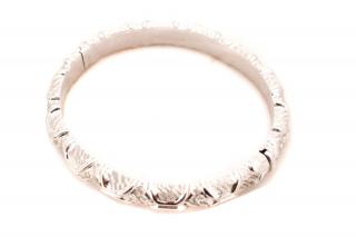 Appraisal: K White Gold Textured Bangle Style Bracelet A k white