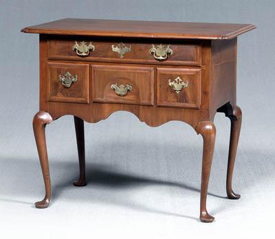 Appraisal: American Queen Anne walnut lowboy molded top over five dovetailed