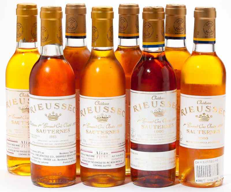 Appraisal: Chateau Rieussec total ml bottlesVintage Sauternes bn Vintage Sauternes bn