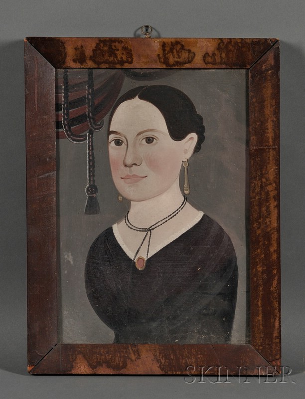 Appraisal: Prior-Hamblin School th Century Portrait of a Smiling Brown-eyed Woman