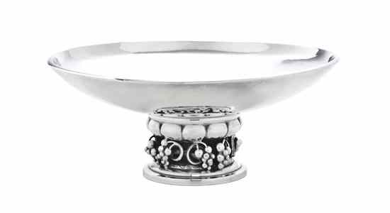 Appraisal: A Danish Sterling Silver Compote Georg Jensen post having a