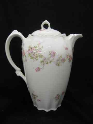 Appraisal: Antique Porcelain Chocolate Pot floral decor ''