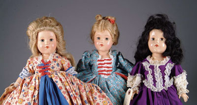 Appraisal: LOT OF THREE EFFANBEE HISTORICAL SERIES DOLLS From all original