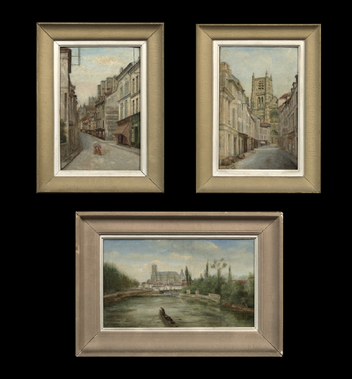 Appraisal: J Hoffmann Continental th th Century suite of three oils