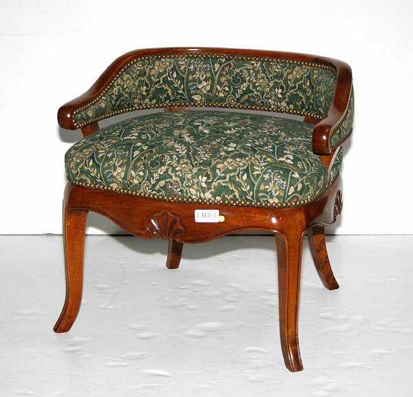 Appraisal: An Italian Rococo style walnut low chair height in width