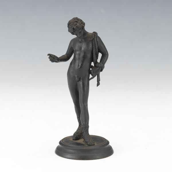 Appraisal: BRONZE GRAND TOUR CABINET SCULPTURE OF NARCISSUS After the th