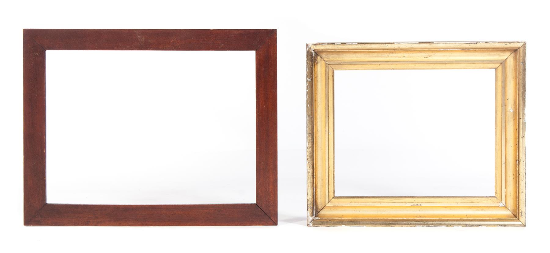 Appraisal: TWO AMERICAN PICTURE FRAMES Second half- th century Gilt worn