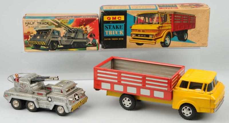 Appraisal: Lot of Tin Vehicle Friction Toys Description Japanese Working Includes