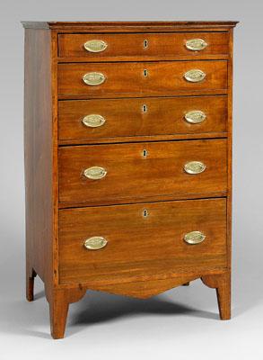 Appraisal: Important diminutive North Carolina walnut chest walnut with yellow pine