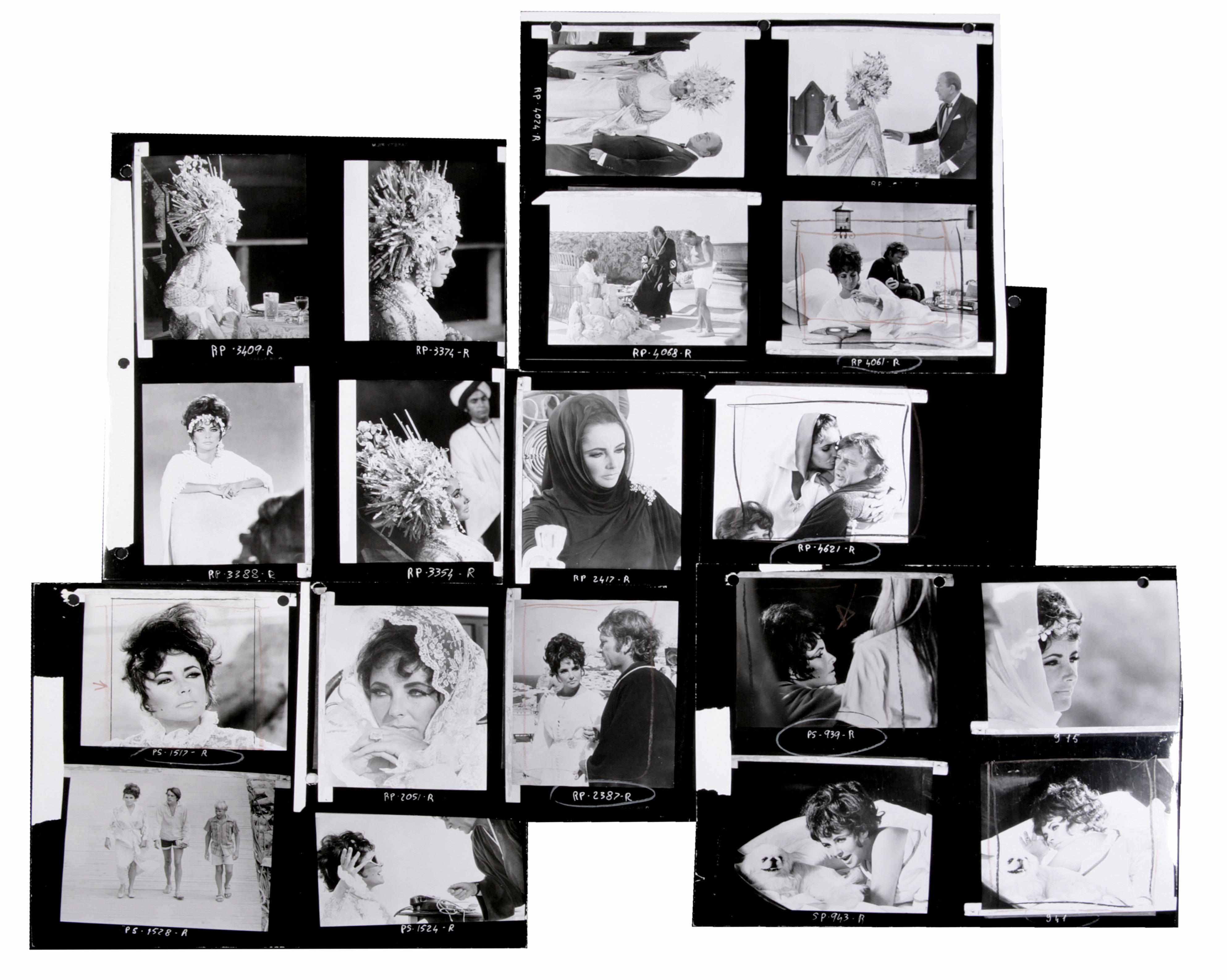 Appraisal: Elizabeth Taylor contact sheets A group of ten contact sheets