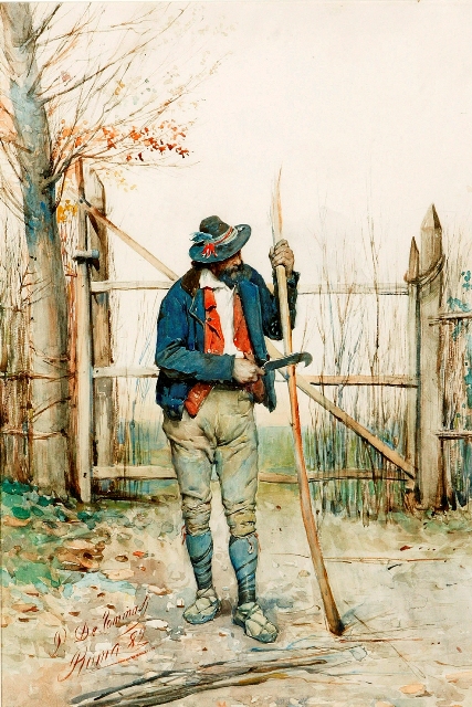 Appraisal: Publio de Tommasi Italian - Man with a Scythe watercolour