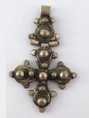 Appraisal: A white metal Coptic cross pendant approx cm