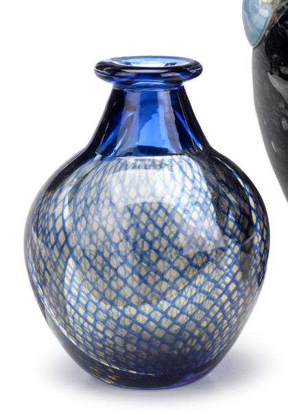 Appraisal: Orrefors blown blue and clear glass vasedesigned by sven palmqvist