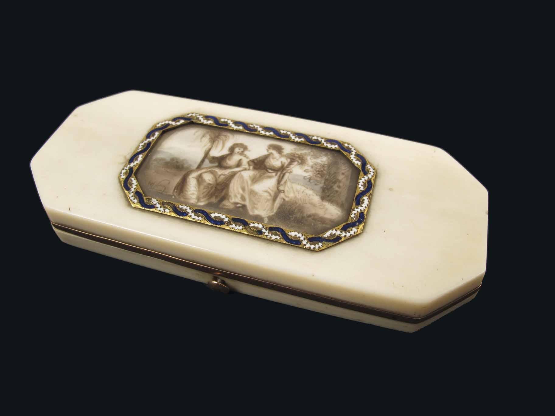 Appraisal: A late George III ivory toothpick box