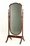 Appraisal: CHEVAL MIRROR - Circa - inlaid mahogany cheval mirror Shaped