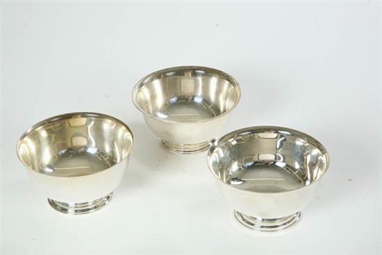 Appraisal: THREE STERLING BOWLS Footed bowls with flared rims Two are