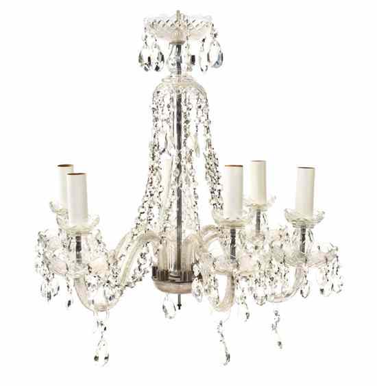 Appraisal: A Waterford Crystal Six-Light Chandelier having a baluster form standard