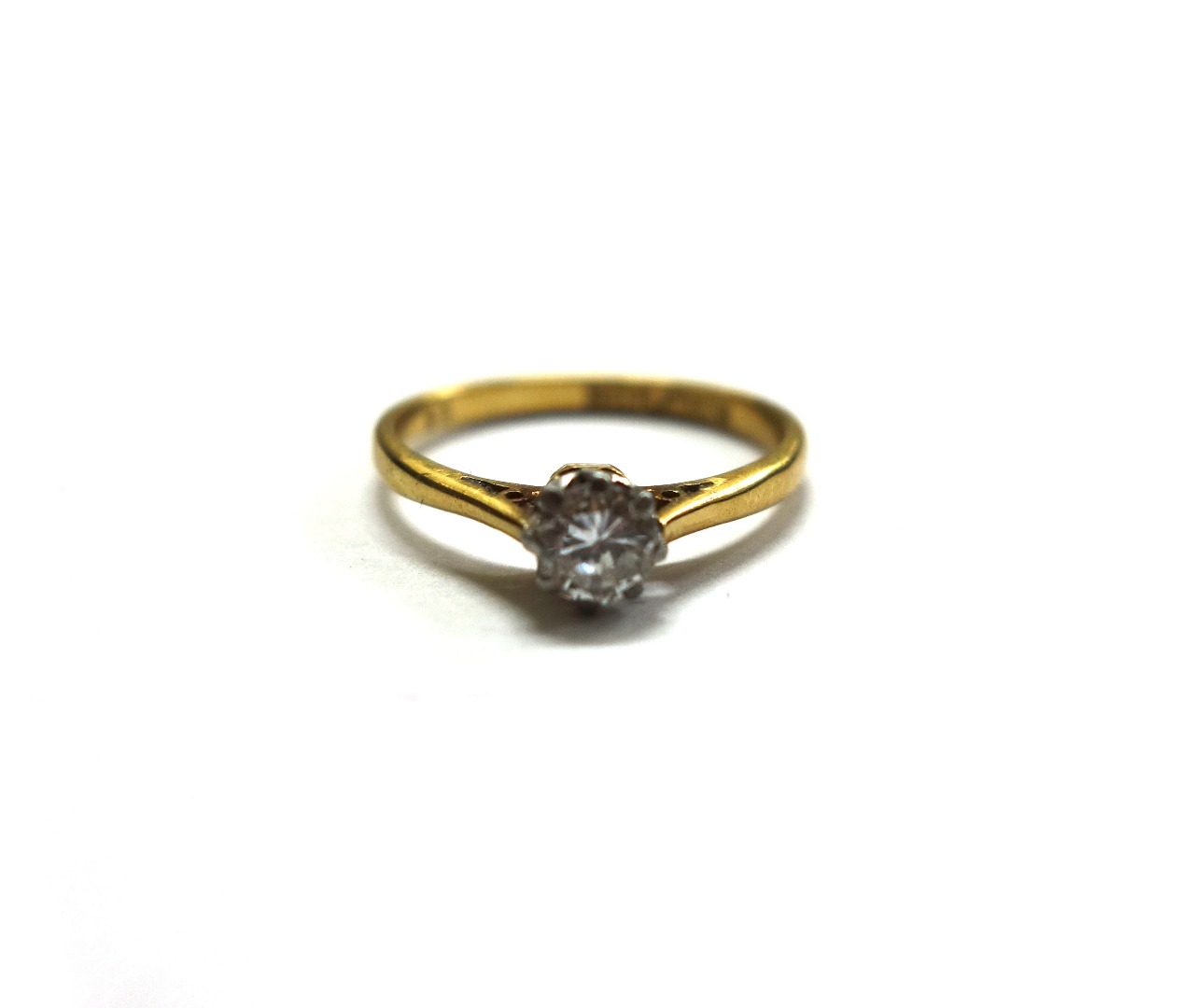 Appraisal: A diamond solitaire ring the round brilliant cut stone approx