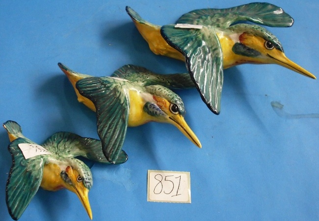 Appraisal: Beswick Set of Green Kingfisher Wall Plaques