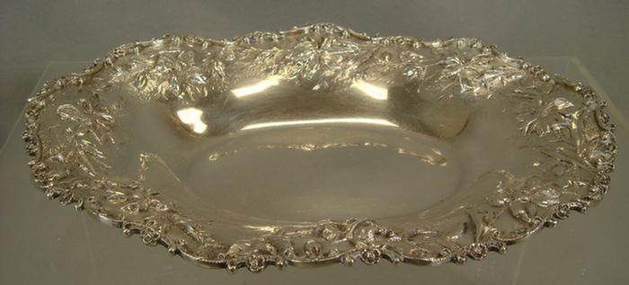 Appraisal: S Kirk Son sterling silver oval bowl with floral repousse