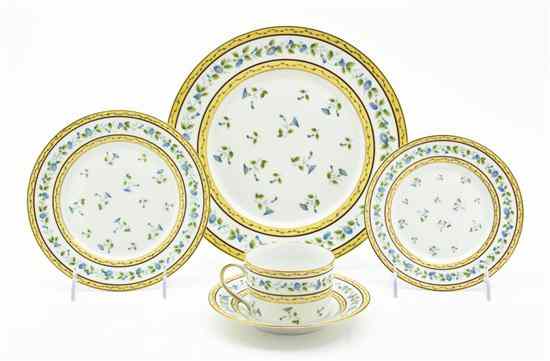 Appraisal: A Limoges Porcelain Partial Dinnerware Service in the Morning Glory