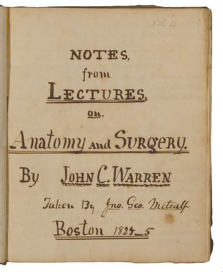 Appraisal: MEDICINE - Harvard Medical School Autograph manuscripts by medical student