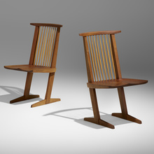 Appraisal: George Nakashima CONOID CHAIRS SET OF TWO Nakashima StudioUSA American