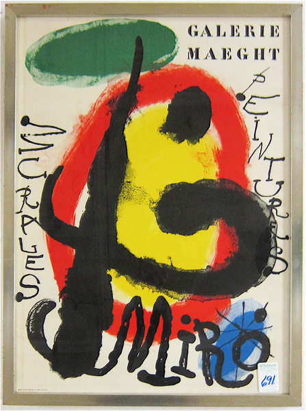 Appraisal: AFTER JOAN MIRO Spain - COLOR LITHOGRAPH GALLERIE MAEGHT at