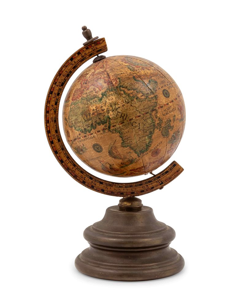 Appraisal: A Continental Polychrome Terrestrial Table Globe A Continental Polychrome Terrestrial