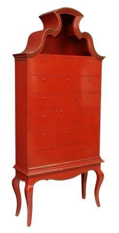 Appraisal: Queen Anne style chest on stand th c in a