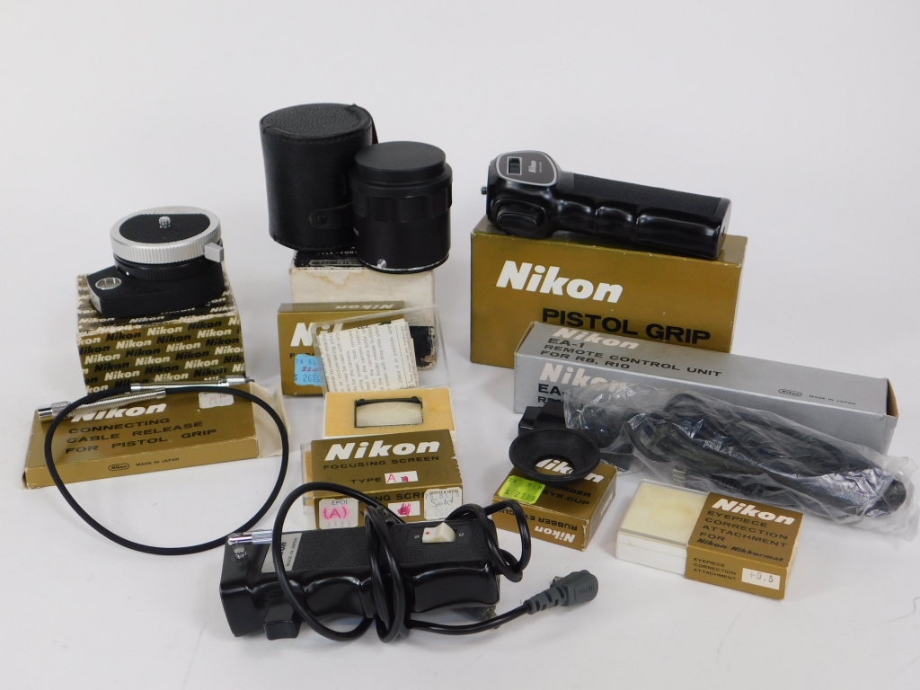 Appraisal: GROUP OF NIKON SLR ACCESSORIES Group of Nikon SLR accessories