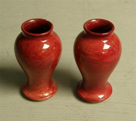 Appraisal: Pair of Flambe Moorcroft vases impressed marks to bases and