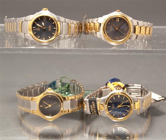 Appraisal: Four ladies' Citizen two-toned stainless steel wrist watches