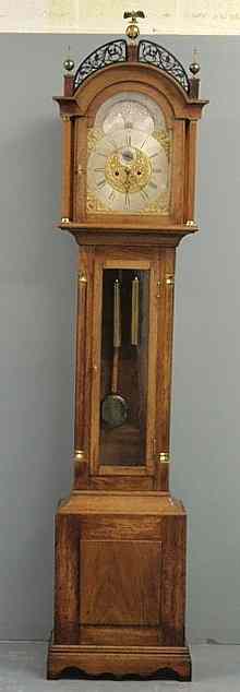 Appraisal: New England style mahogany tall case clock with eight-day works