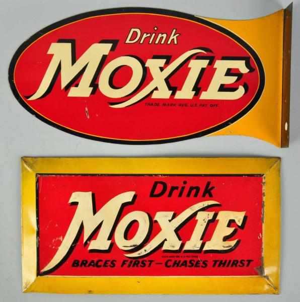 Appraisal: Lot of Tin Moxie Signs Circa s Flange sign has