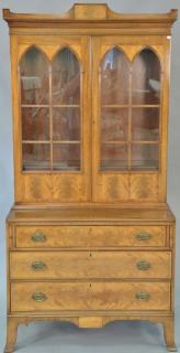 Appraisal: Mahogany Federal style two part secretary desk ht in wd