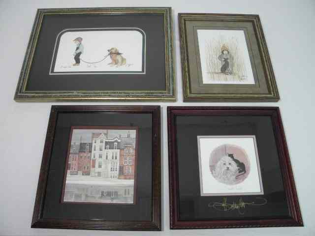 Appraisal: Four framed and signed P Buckley Moss prints Limited editions