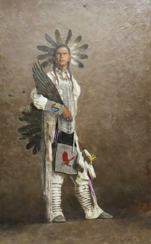 Appraisal: Framed oil on canvas painting Medicine Man signed lower right