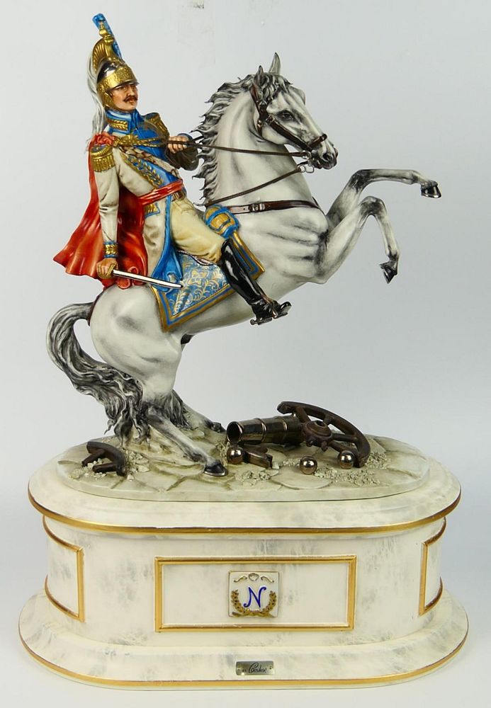 Appraisal: LARGE CORTESE CAPODIMONTE NAPOLEAONIC SCULPTURE A large Capodimonte Italian porcelain