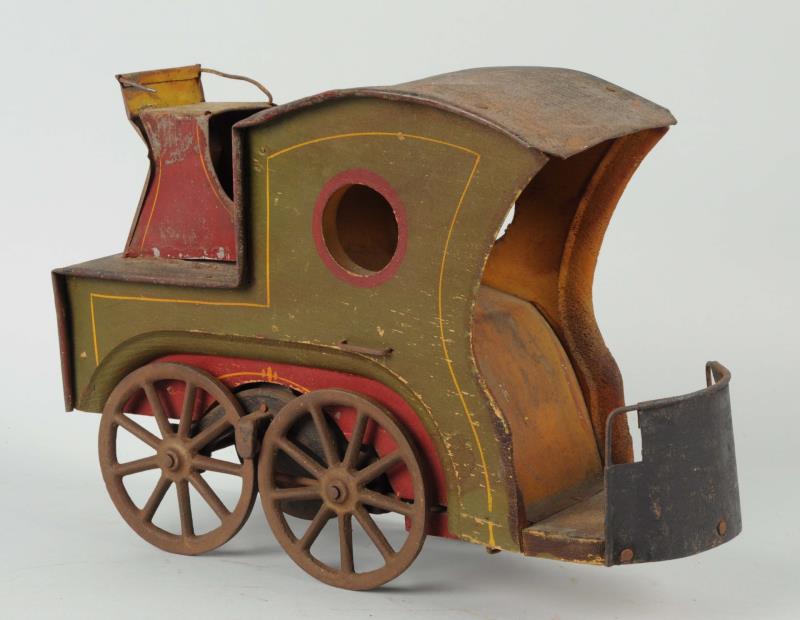 Appraisal: s Wood And Tin Horseless Wagon This wonderful wood and