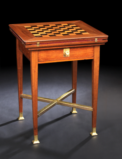 Appraisal: Unusual Anglo-Colonial Inlaid Mahogany Games Table late th century the