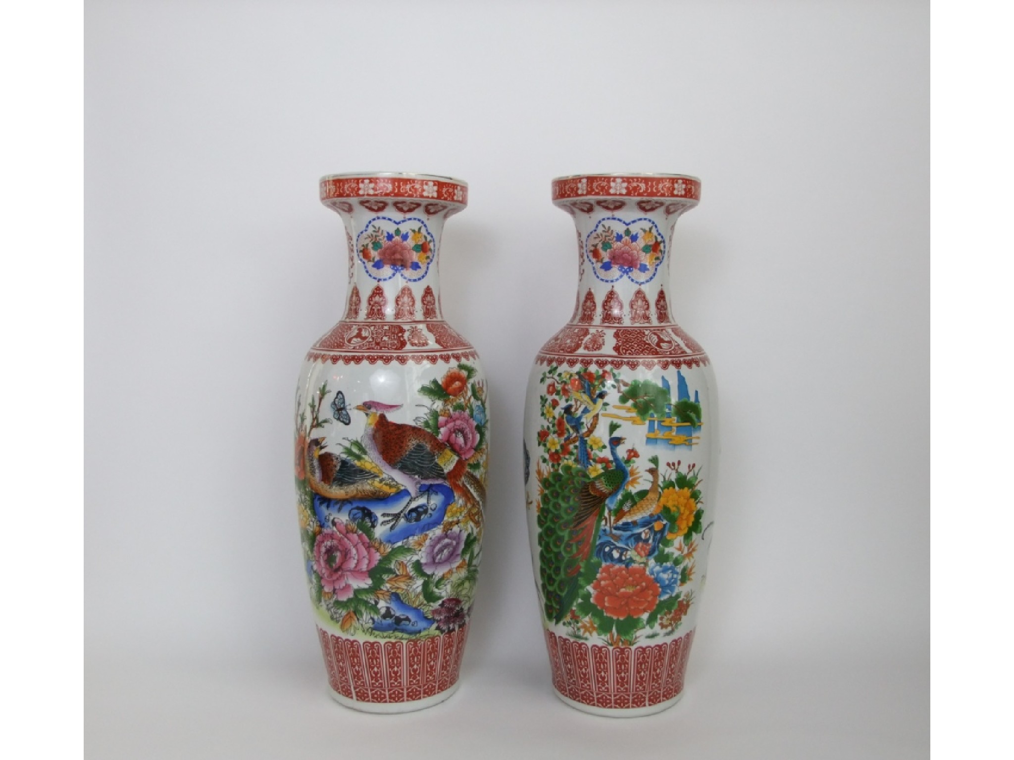 Appraisal: A pair of reproduction oriental vases of baluster shaped form