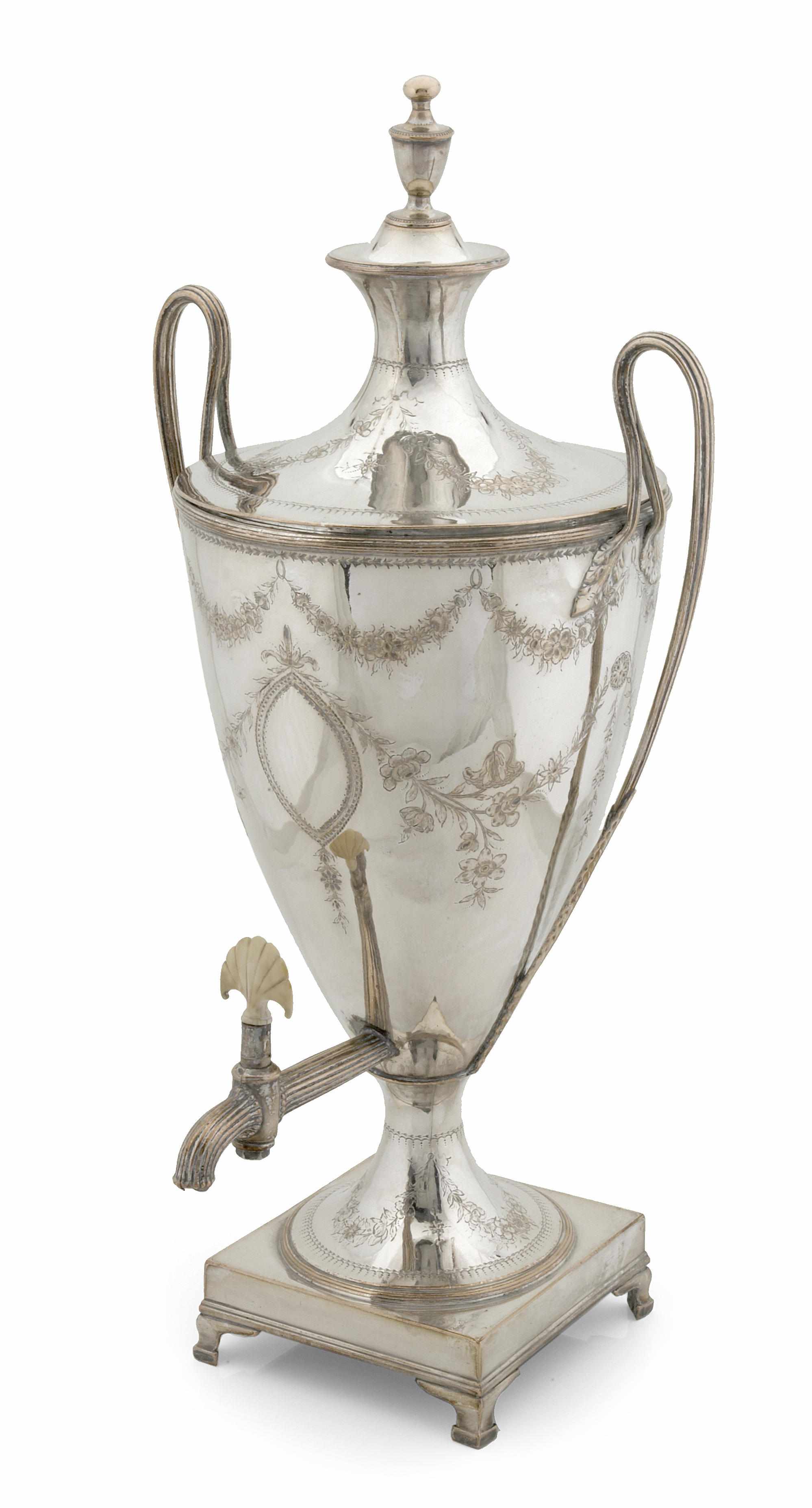 Appraisal: A Victorian Neoclassic style silver plated hot-water urn Second half