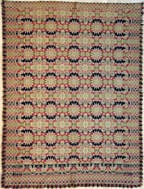 Appraisal: Pennsylvania jacquard coverlet inscribed S B Musselman coverlet weaver Milford