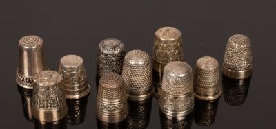 Appraisal: Ten silver thimbles various makers assay offices and dates approximately