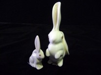 Appraisal: Two small Herend rabbits in blanc de chine with pink