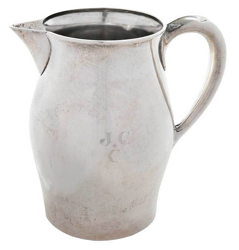 Appraisal: Sterling Water Pitcher American th century Paul Revere reproduction monogram